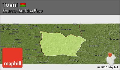 Physical Panoramic Map of Toeni, darken