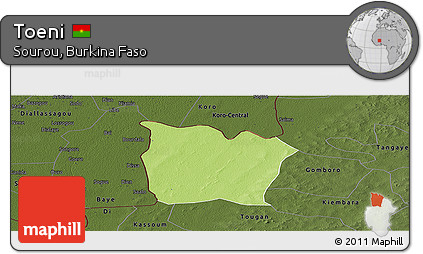 Physical Panoramic Map of Toeni, darken