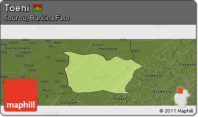 Physical Panoramic Map of Toeni, darken