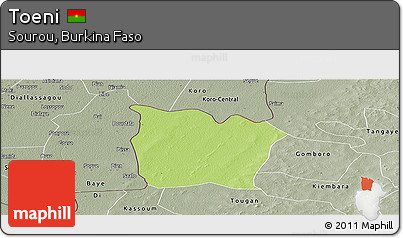 Physical Panoramic Map of Toeni, semi-desaturated