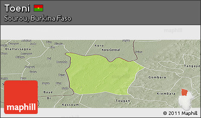 Physical Panoramic Map of Toeni, semi-desaturated