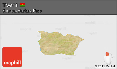 Satellite Panoramic Map of Toeni, single color outside