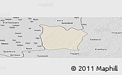 Shaded Relief Panoramic Map of Toeni, desaturated