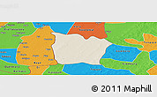 Shaded Relief Panoramic Map of Toeni, political outside