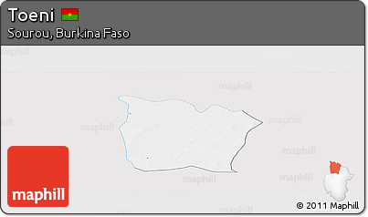 Silver Style Panoramic Map of Toeni, single color outside