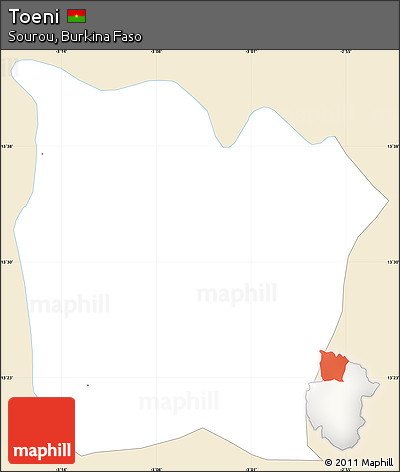Classic Style Simple Map of Toeni, single color outside