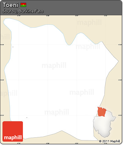 Classic Style Simple Map of Toeni, single color outside