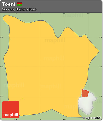 Savanna Style Simple Map of Toeni, cropped outside