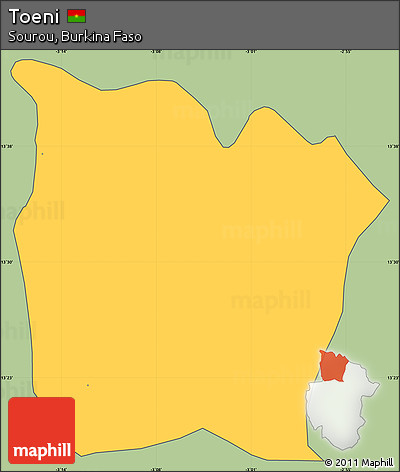Savanna Style Simple Map of Toeni, cropped outside