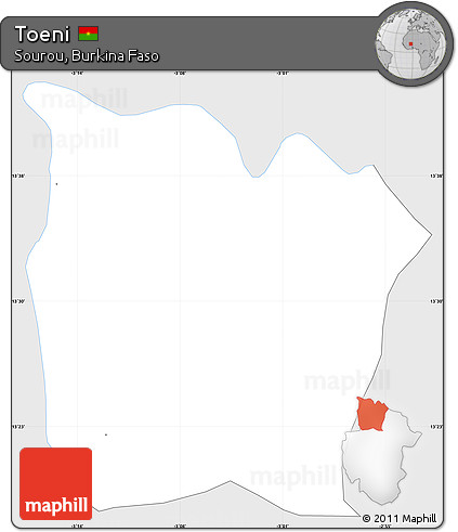 Silver Style Simple Map of Toeni, single color outside