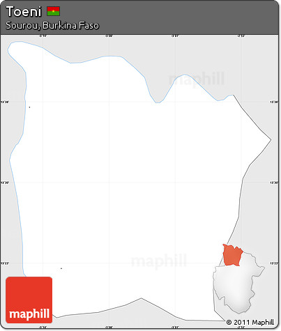 Silver Style Simple Map of Toeni, single color outside
