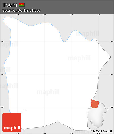 Silver Style Simple Map of Toeni, single color outside