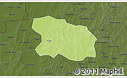 Physical 3D Map of Tougan, darken
