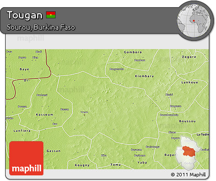 Physical 3D Map of Tougan
