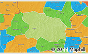 Physical 3D Map of Tougan, political outside
