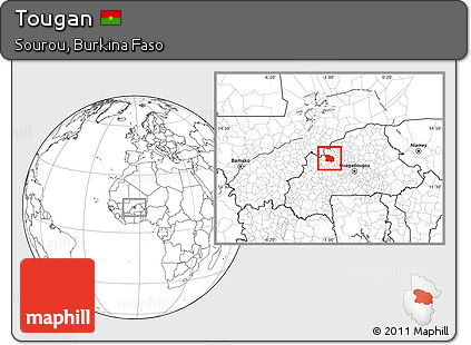 Blank Location Map of Tougan