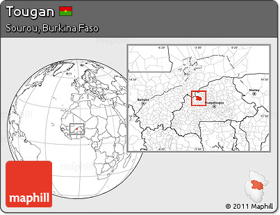 Blank Location Map of Tougan