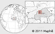 Blank Location Map of Tougan, highlighted country, highlighted parent region