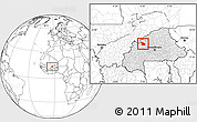 Blank Location Map of Tougan, highlighted country