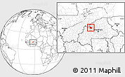 Blank Location Map of Tougan, highlighted parent region