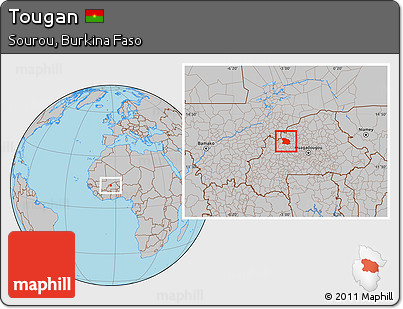 Gray Location Map of Tougan