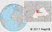 Gray Location Map of Tougan, highlighted country, highlighted parent region