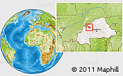 Physical Location Map of Tougan, highlighted country