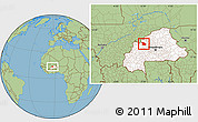 Savanna Style Location Map of Tougan, highlighted country