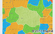 Physical Map of Tougan, political outside