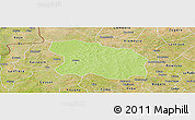Physical Panoramic Map of Tougan, satellite outside