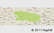 Physical Panoramic Map of Tougan, shaded relief outside