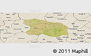Satellite Panoramic Map of Tougan, shaded relief outside