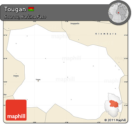 Classic Style Simple Map of Tougan