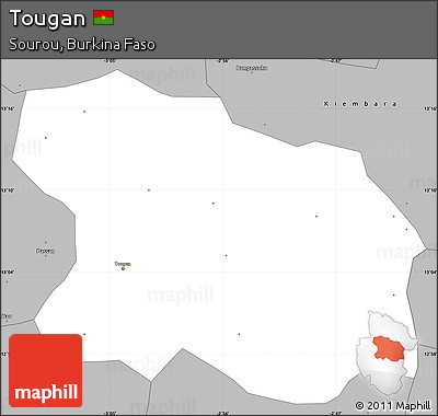 Gray Simple Map of Tougan