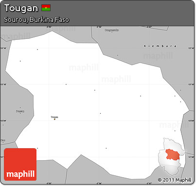 Gray Simple Map of Tougan