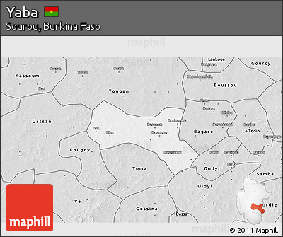 Silver Style 3D Map of Yaba