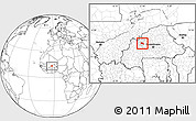 Blank Location Map of Yaba, highlighted parent region