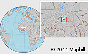 Gray Location Map of Yaba, highlighted parent region