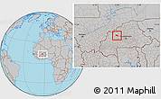 Gray Location Map of Yaba