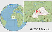 Savanna Style Location Map of Yaba, highlighted country
