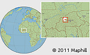Savanna Style Location Map of Yaba, highlighted parent region