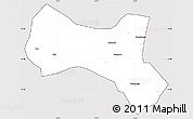 Silver Style Simple Map of Yaba, cropped outside