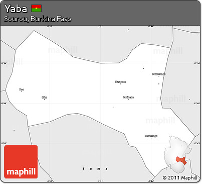 Silver Style Simple Map of Yaba
