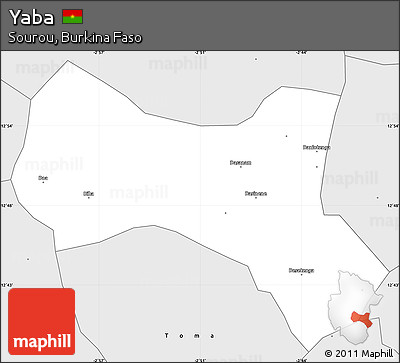 Silver Style Simple Map of Yaba