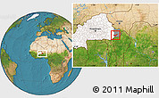 Satellite Location Map of Tambaga, highlighted country, highlighted parent region