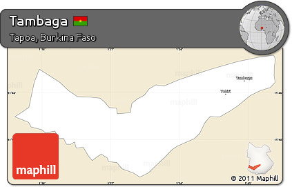 Classic Style Simple Map of Tambaga, single color outside