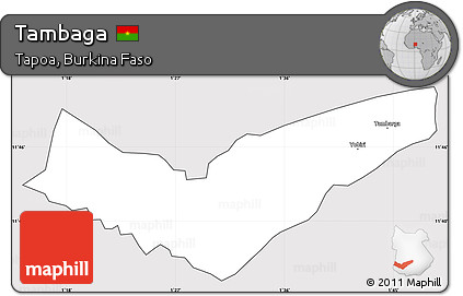 Silver Style Simple Map of Tambaga, cropped outside