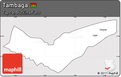 Silver Style Simple Map of Tambaga, cropped outside