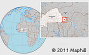 Gray Location Map of Tansarga, highlighted country