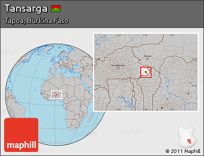 Gray Location Map of Tansarga, highlighted parent region